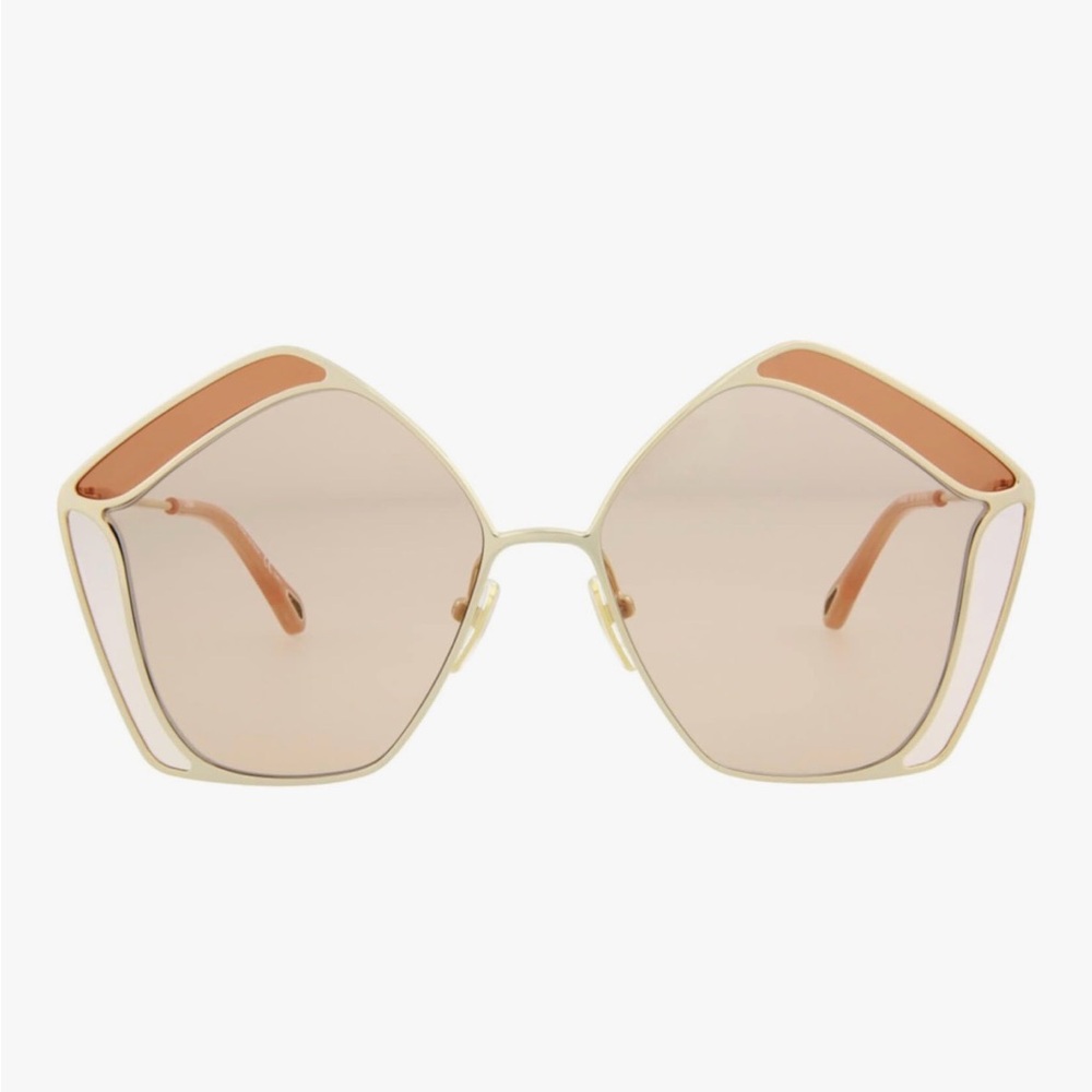 Chloe Round-Frame Metal Sunglasses